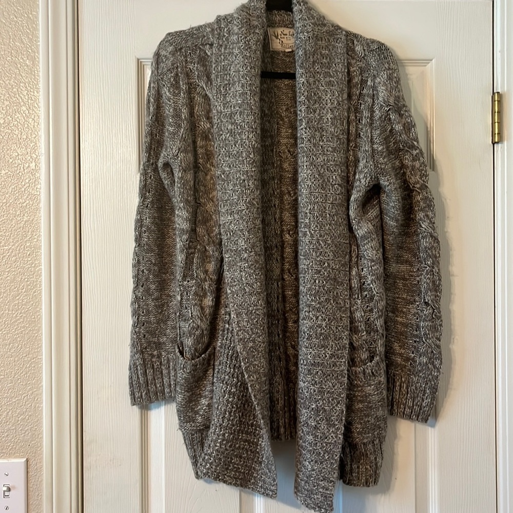 Grey cable knit cardigan size 12